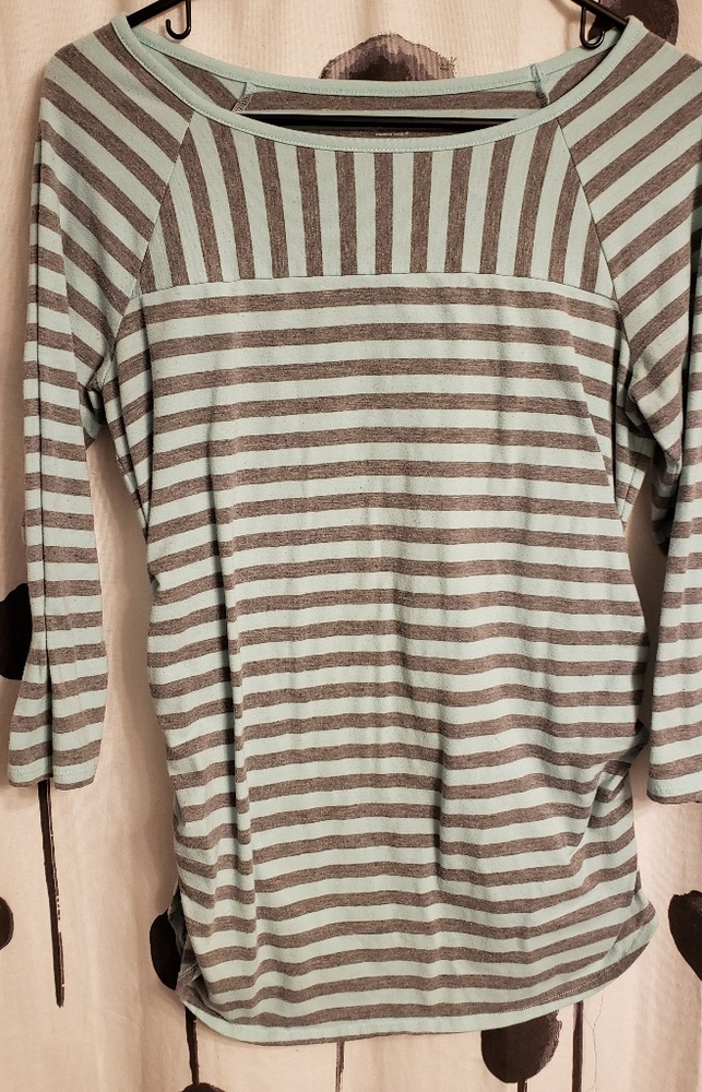 *TRADED* Green and White Striped Maternity Blouse